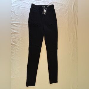 Fashion Nova Black Skinny Jeans Women’s Size 3 distressed cutouts  NWT